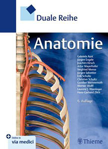 Cover der Dualen Reihe Anatomie (6. Auflage): Anatomie-Lehrbuch für das Medizinstudium mit über 1.500 Abbildungen und via medici-Zugang.